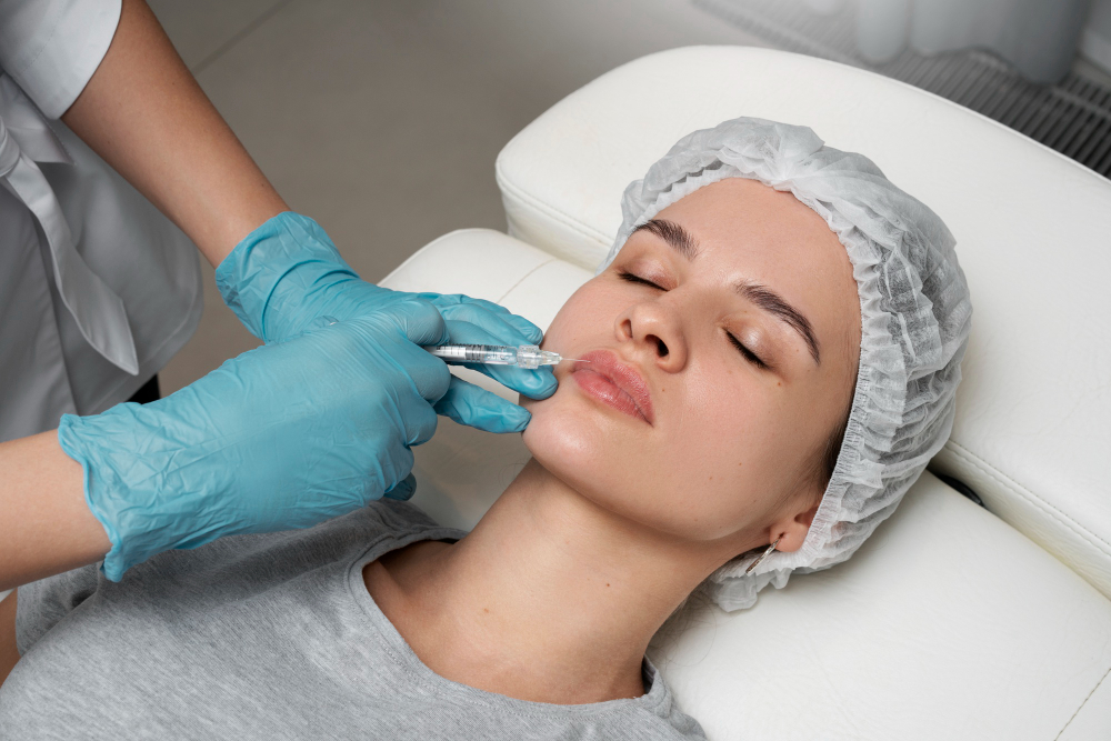 Lip filler treatment at Valoura Med Spa in Savoy, IL