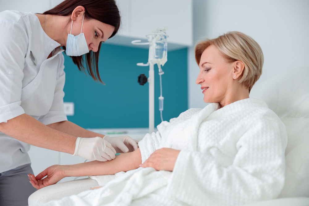 NAD+ IV therapy infusion at Valoura Med Spa in Savoy, IL